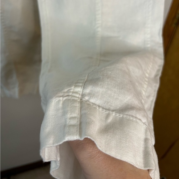 Athleta Cabo White Linen Drawstring Jogger Pants - Picture 3 of 13